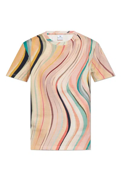 Ps By Paul Smith Womens New Swirl T-shirt By Ps Paul Smith In Multi