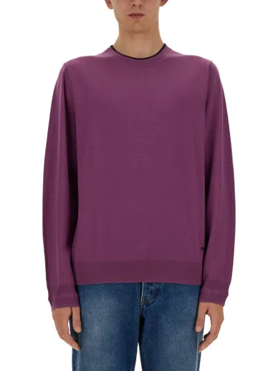 Ps By Paul Smith Ps Paul Smith Crew Neck Merino Wool Sweater In Purple