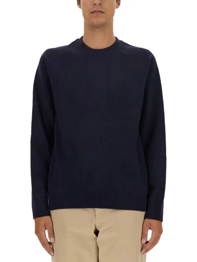 Ps By Paul Smith Ps Paul Smith Relaxed Fit Crew Neck Merino Wool Sweater In Navy