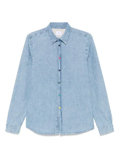 Ps By Paul Smith Ps Paul Smith Denim Cotton Shirt In Clear Blue