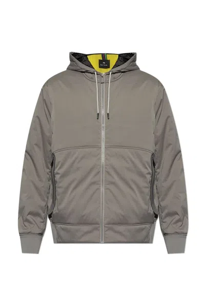 Ps By Paul Smith Ps Paul Smith Drawstring Padded Hooded Jacket In Grey