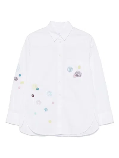 Ps By Paul Smith Ps Paul Smith Embroidered Cotton Shirt In White