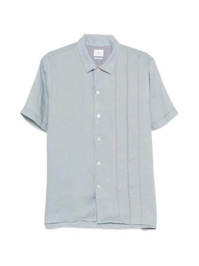 Ps By Paul Smith Ps Paul Smith Embroidered Shirt In Blue
