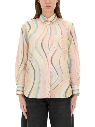 Ps By Paul Smith Ps Paul Smith Faded Swirl Print Shirt In Multicolour