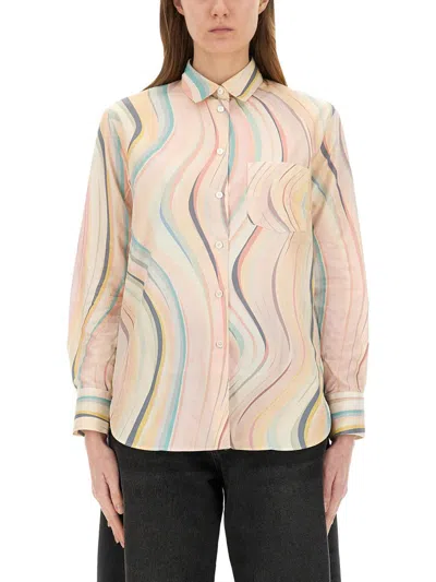 PS BY PAUL SMITH PS PAUL SMITH "FADED SWIRL" PRINT SHIRT