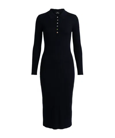 Ps By Paul Smith Ps Paul Smith Fitted Waist Midi Dress In Black