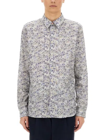 Ps By Paul Smith Ps Paul Smith Printed Shirt In Blue