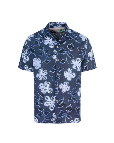 Ps By Paul Smith Ps Paul Smith Floral Printed Short Sleeved Shirt In Blue