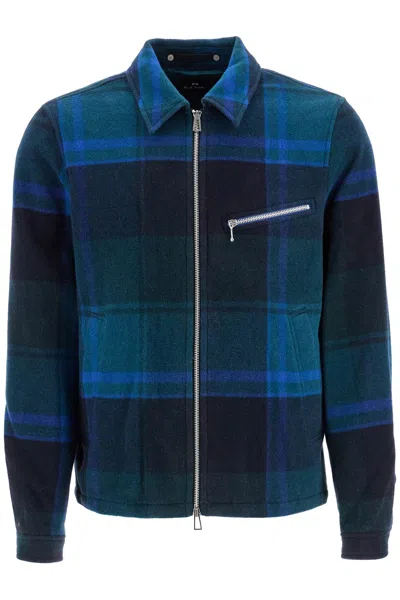 Ps By Paul Smith Giacca Harrington A Quadri In Green