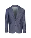 Ps By Paul Smith Blazer A Tre Bottoni In Twill Di Cotone Indaco In Blue