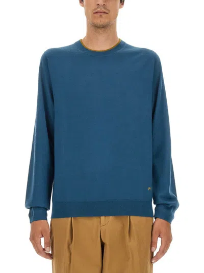 Ps By Paul Smith Ps Paul Smith Logo Embroidered Crewneck Jumper In Blue