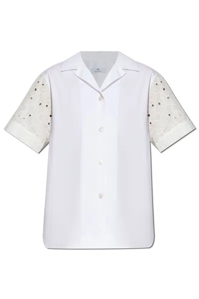 Ps By Paul Smith Ps Paul Smith Lace Insert Short In White
