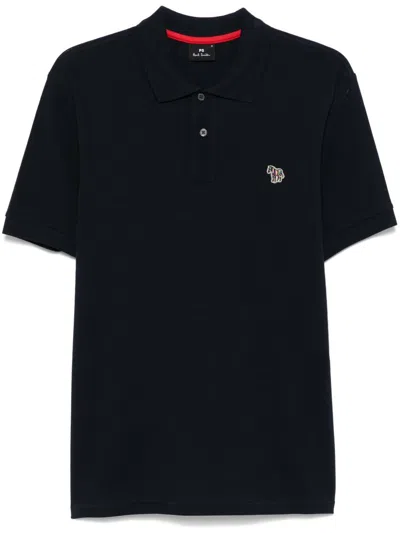 Ps By Paul Smith Ps Paul Smith Logo Cotton Polo Shirt In Black