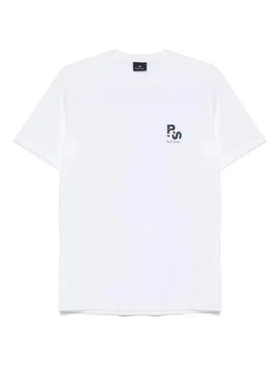 Ps By Paul Smith Ps Paul Smith Logo Cotton T-shirt In White