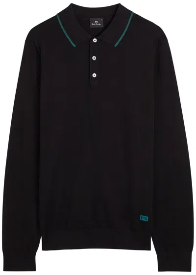 Ps By Paul Smith Ps Paul Smith Logo-embroidered Cotton Polo Shirt In Black