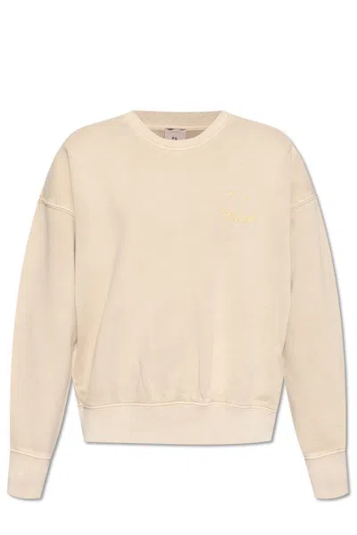 Ps By Paul Smith Ps Paul Smith Logo Embroidered Crewneck Sweatshirt In Beige