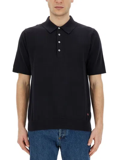 Ps By Paul Smith Ps Paul Smith Logo Embroidered Polo Shirt In Navy
