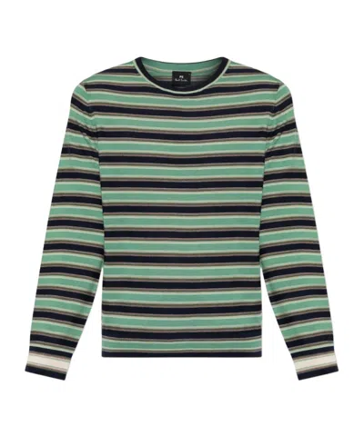 Ps By Paul Smith Ps Paul Smith Logo Embroidered Stripe Sweater In Multi