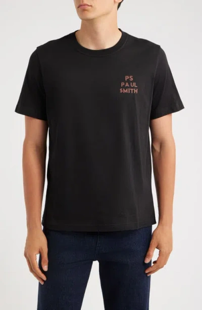 Ps By Paul Smith Ps Paul Smith Logo Organic Cotton T-shirt In Black