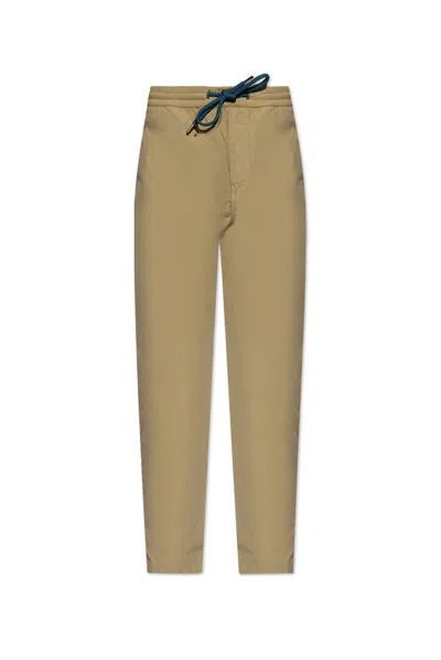 Ps By Paul Smith Ps Paul Smith Logo Patch Drawstring Pants In Green