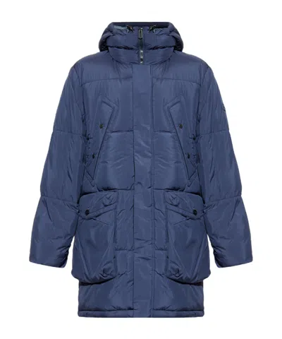 Ps By Paul Smith Ps Paul Smith Logo Patch Hooded Jacket In Blue