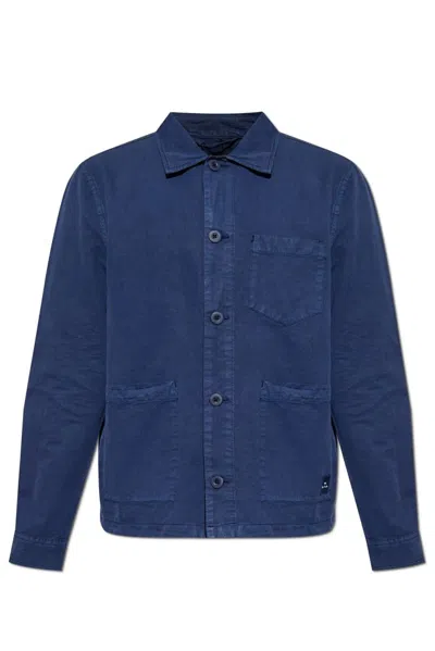 Ps By Paul Smith Ps Paul Smith Logo Patch Shirt In Blue