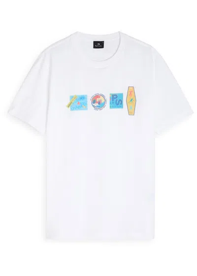 Ps By Paul Smith Ps Paul Smith Logo-print Cotton T-shirt In White