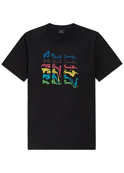 Ps By Paul Smith Ps Paul Smith Logo-print Cotton T-shirt In 79 Blacks