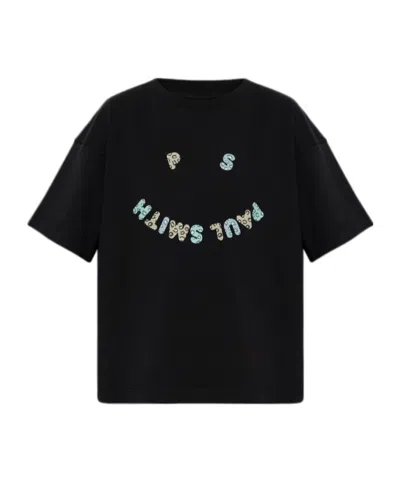 Ps By Paul Smith Ps Paul Smith Logo Printed T-shirt In Black