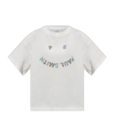Ps By Paul Smith Ps Paul Smith Logo Printed T-shirt In White