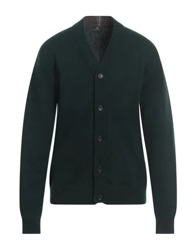 Ps By Paul Smith Ps Paul Smith Man Cardigan Dark Green Size L Merino Wool In Blue