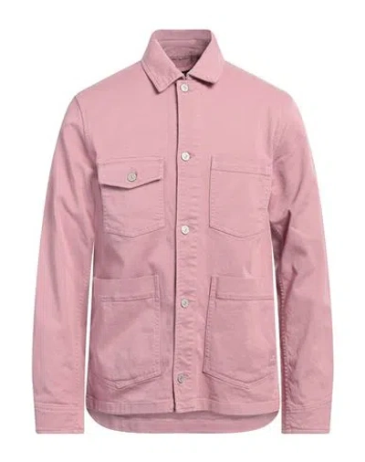 Ps By Paul Smith Ps Paul Smith Man Denim Outerwear Antique Rose Size Xl Cotton, Elastane In Pink