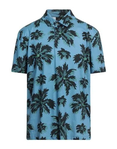 Ps By Paul Smith Floral-print Polo Shirt In Blue