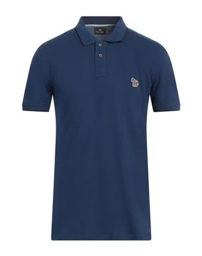 Ps By Paul Smith Ps Paul Smith Man Polo Shirt Blue Size Xxl Cotton
