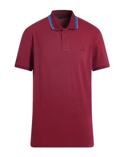 Ps By Paul Smith Ps Paul Smith Man Polo Shirt Brick Size 3xl Cotton, Elastane In Burgundy