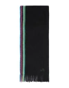 Ps By Paul Smith Sports Stripe Wool Scarf In Black