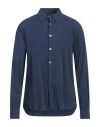 Ps By Paul Smith Ps Paul Smith Man Shirt Blue Size L Cotton, Elastane