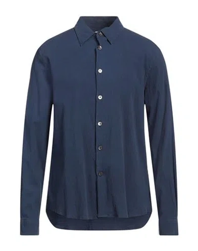 Ps By Paul Smith Ps Paul Smith Man Shirt Blue Size L Cotton, Elastane