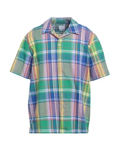 Ps By Paul Smith Ps Paul Smith Man Shirt Green Size Xl Cotton, Linen