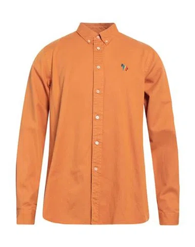 Ps By Paul Smith Ps Paul Smith Man Shirt Orange Size Xl Organic Cotton