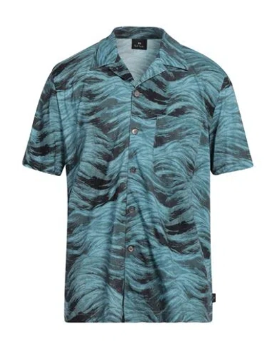 PS BY PAUL SMITH PS PAUL SMITH MAN SHIRT SLATE BLUE SIZE S COTTON