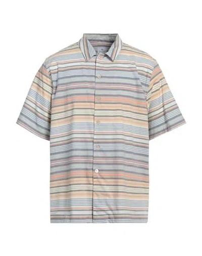 Ps By Paul Smith Ps Paul Smith Man Shirt Slate Blue Size Xl Cotton