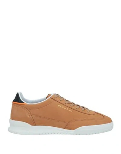 Ps By Paul Smith Ps Paul Smith Man Sneakers Tan Size 8 Cow Leather In Brown