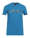 Ps By Paul Smith Ps Paul Smith Man T-shirt Azure Size S Organic Cotton In Blue