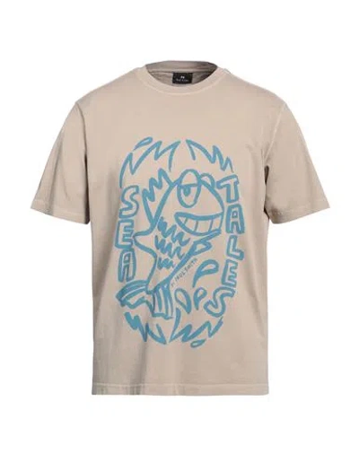 Ps By Paul Smith Ps Paul Smith Man T-shirt Sand Size M Organic Cotton In Beige