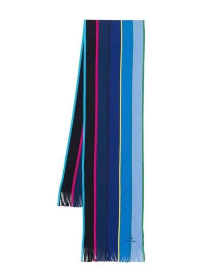 Ps By Paul Smith Ps Paul Smith Men Scarf Ps Stripe Ombre Accessories In Blue