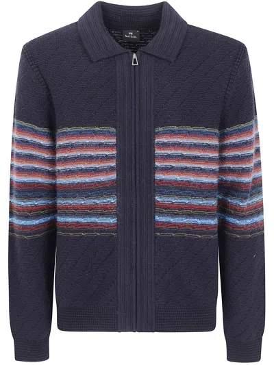 Ps By Paul Smith Ps Paul Smith Mens Cardigan Zip Thru In Blue