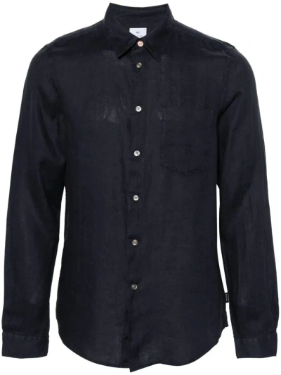 Ps By Paul Smith Ps Paul Smith Mens Ls Tailored Fit Shirt Clothing In Blue
