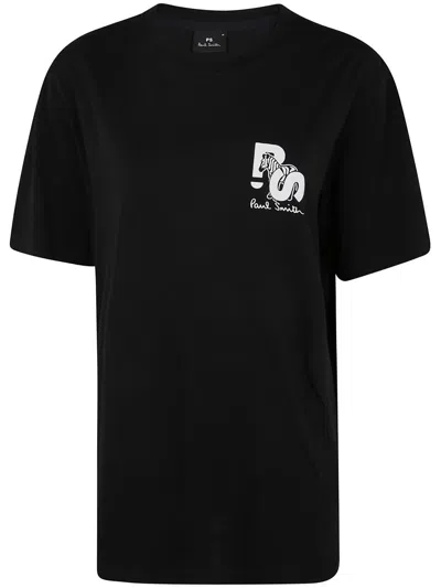Ps By Paul Smith Ps Paul Smith Mens Regular Fit Short Sleeves T-shirt Ps Zebra Clothing In Black