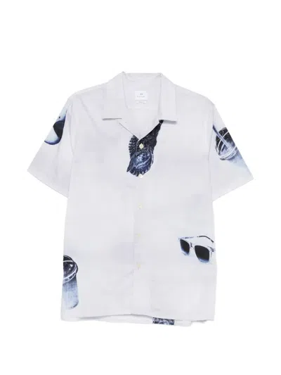 Ps By Paul Smith Ps Paul Smith Mens Short Sleeves Casual Fit Shirt In White